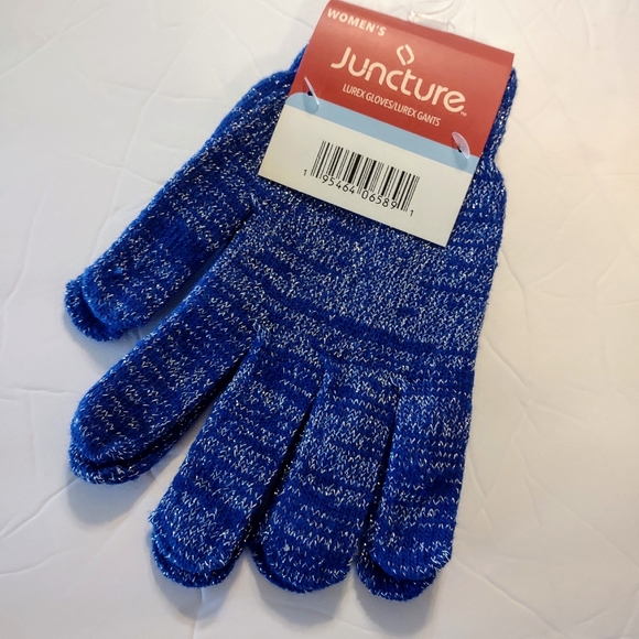 Lurex Winter Gloves and Hat Set Beanie Women's - Picture 3 of 4